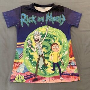 Rick And Morty Shirt Mens Medium Multicolor Aideaone Graphic Tee T-Shirt
